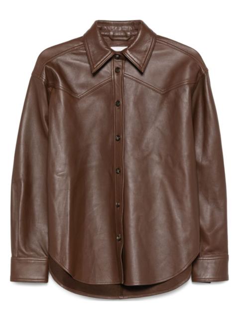 leather shirt jacket