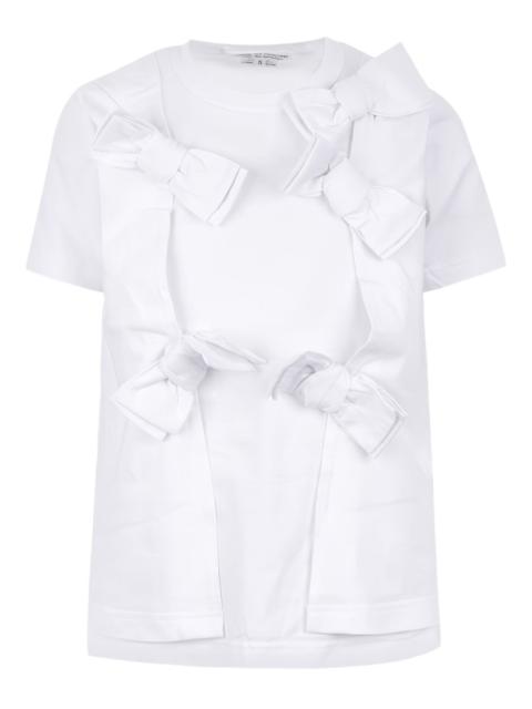 bow-detailed cotton T-shirt