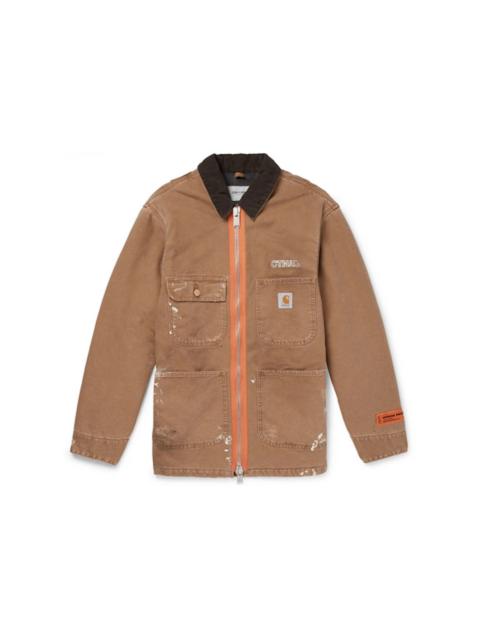Heron Preston x Carhartt Oversized Corduroy Collar Canvas Work Jacket Tan
