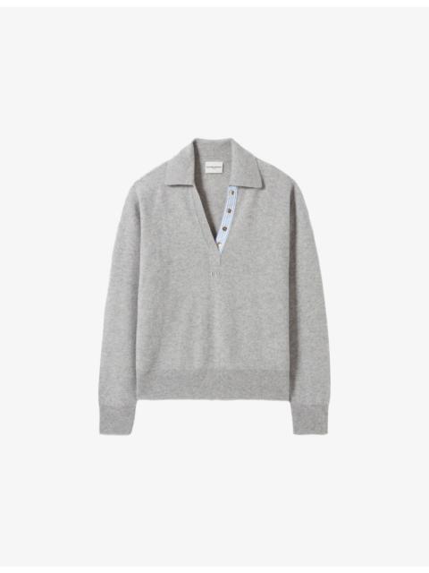 Polo-Collar Wool and Cashmere Jumper