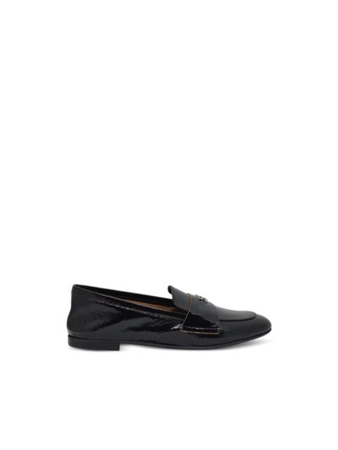 logo-plaque strap loafers