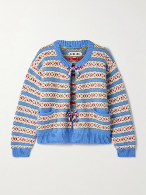 Wedgewood Jacquard-knit Wool Cardigan