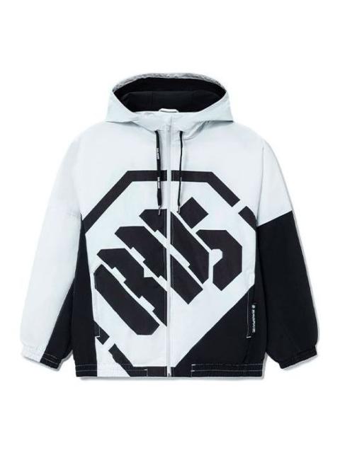 Li-Ning BAD FIVE Sports Basketball Hooded Jacket 'White Black' AFDS075-1