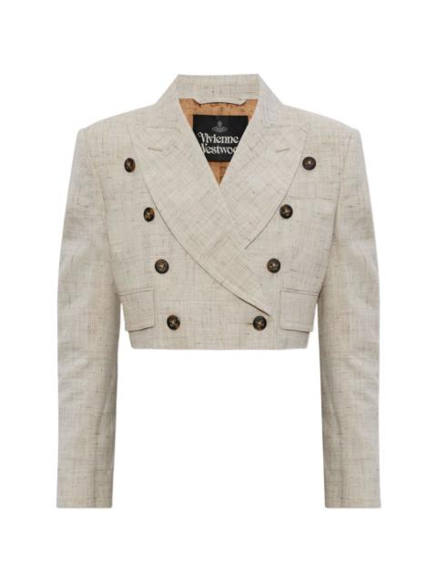 Ls Cut Off double-breasted cropped jacket