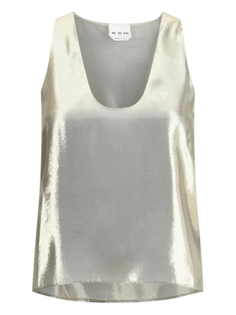 metallic-finish tank top