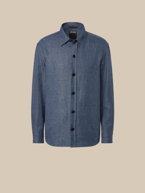 CASHMERE LINEN AND SILK OVERSHIRT