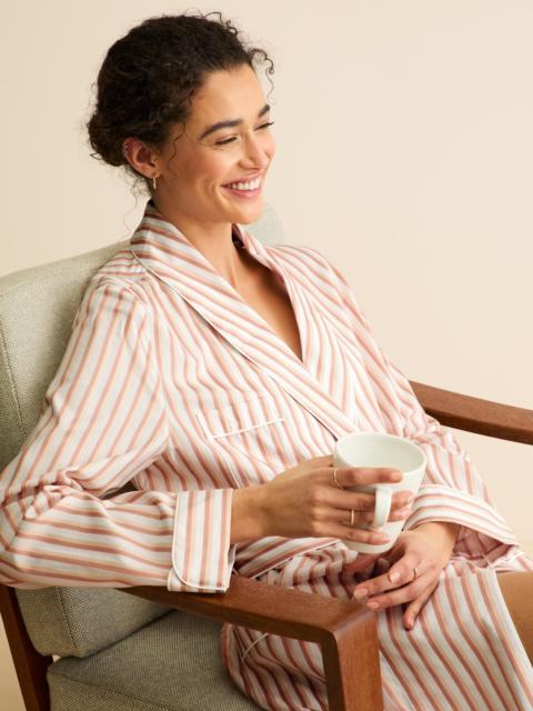 Women's Robe Capri Cotton Batiste Fawn Stripe
