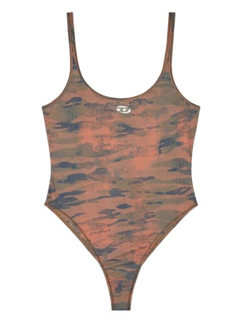 camouflage-print swimsuit