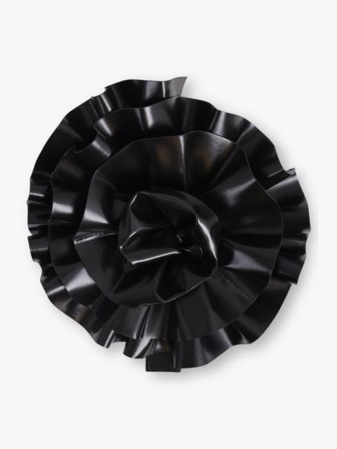 FLOWER CORSAGE CLUTCH BAG | BLACK