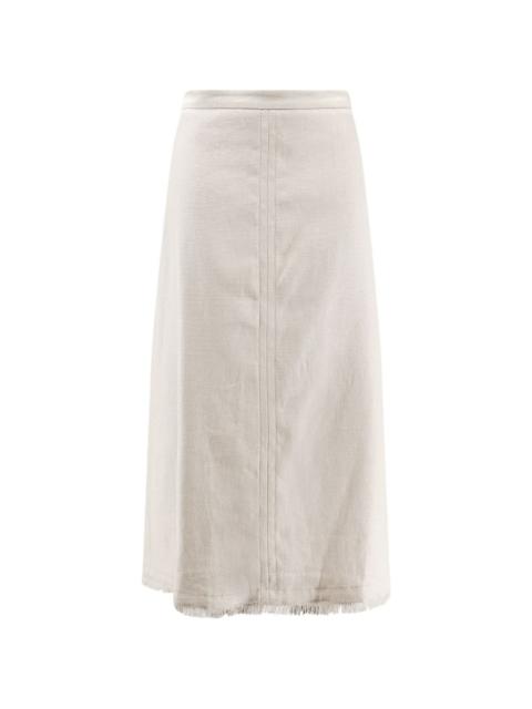 fringed A-line midi skirt