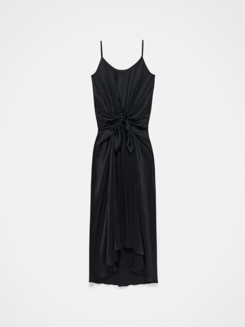 KNOTTED WAIST LONGLINE DRESS IN BLACK