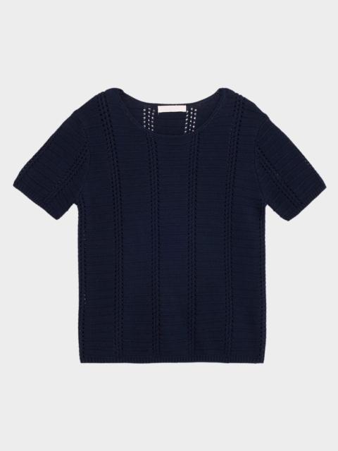 Jayden Shrunken Short-Sleeve Knit Top