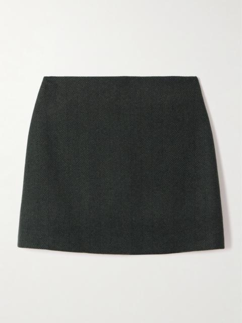 Cheveyo Coci Herringbone Wool Mini Skirt