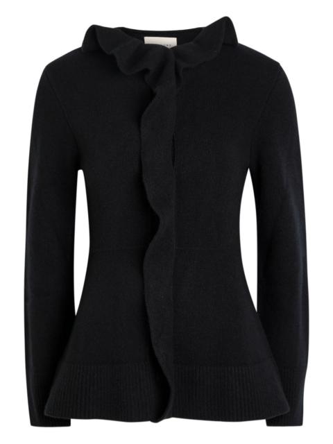 ruffled wool cardigan