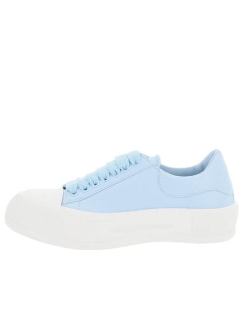 (WMNS) Alexander McQueen Deck Plimsoll Lace-Up Sneakers 'Blue White' 667245WIAB64469