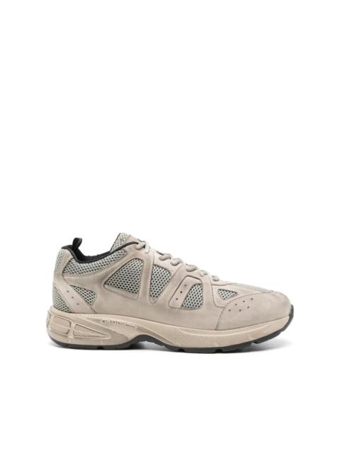 distressed-effect mesh sneakers