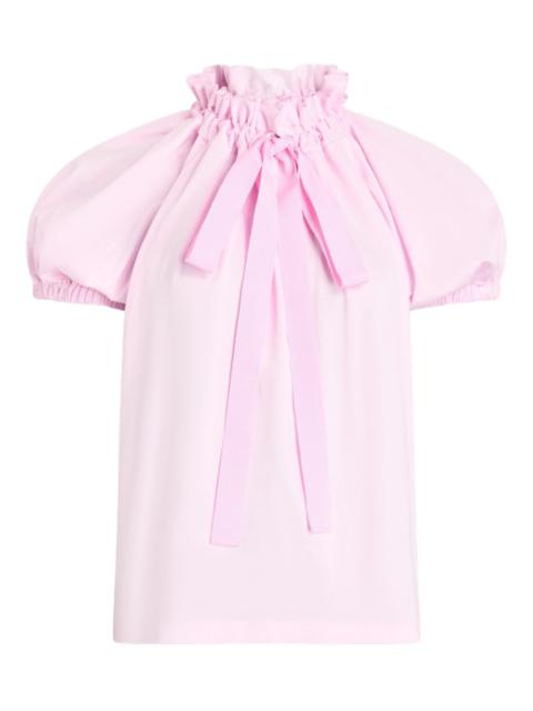 ruffled tie-fastening top