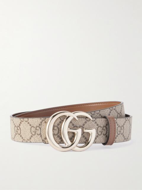 Gg Marmont Leather-trimmed Printed Coated-canvas Belt