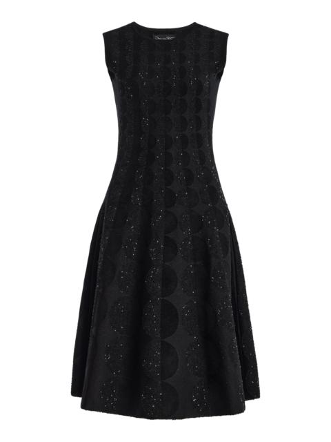 Stretch-Cotton Jacquard Dress black