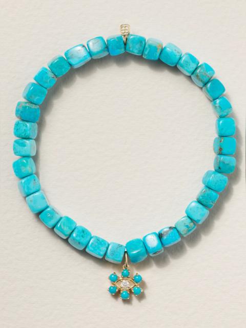 Eye 14-karat Gold Turquoise Bracelet