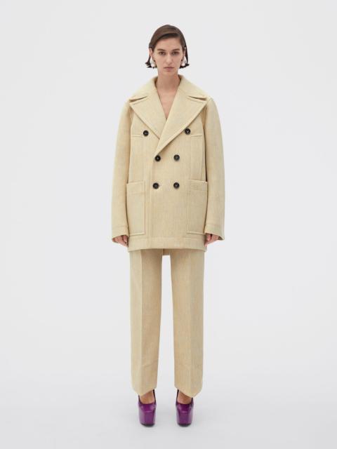 Curved Shape Double Wool Coat