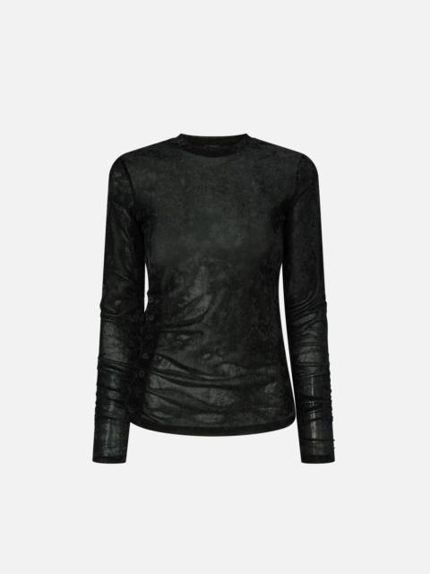 MESH KNIT WITH FLOCK FINISH