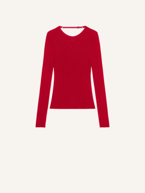 LINGERIE DETAIL KNITTED SWEATER