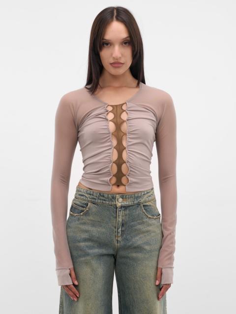 Smoke Cut-Out Paneled Sport Top