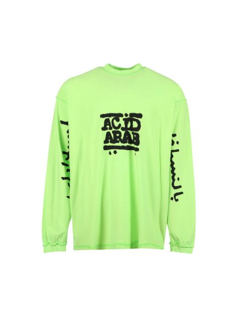 Balenciaga Music Acid Arab Merch Sweatshirt Regular Fit in Fluo Green
