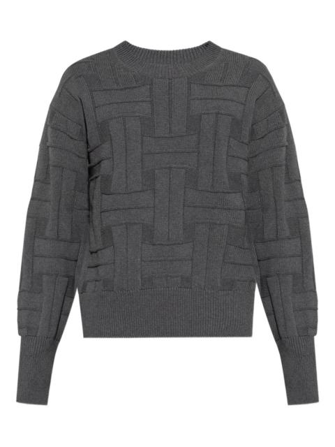 embossed-knit sweater