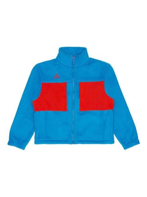 Nike Casual Cozy Contrasting Colors Fleece Jacket Blue BQ3446-411
