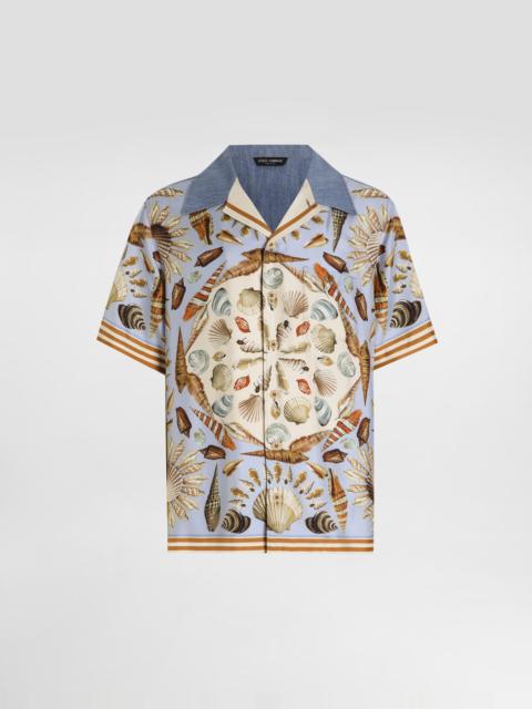 Silk and cotton denim shirt