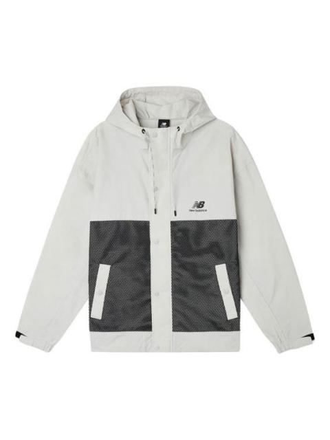 New Balance Classic Logo Print Jacket 'White Grey' AMJ11332-OGR