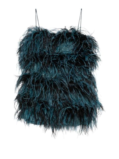 feathered  mini dress