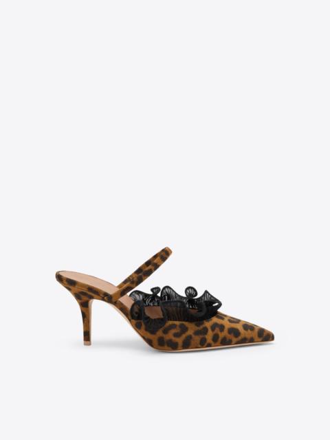 Cecile 70 Leopard Suede Mules