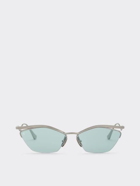Ferrari sunglasses in silvertitanium with blue mirrored lenses