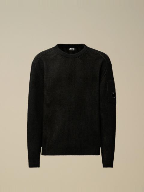 Fleece Knit Crewneck Lens Sweater