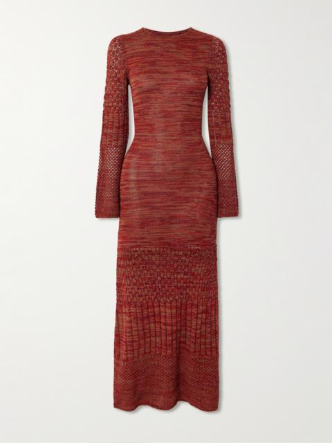 Murga Open-back Pointelle And Ribbed-knit Alpaca Maxi Dress