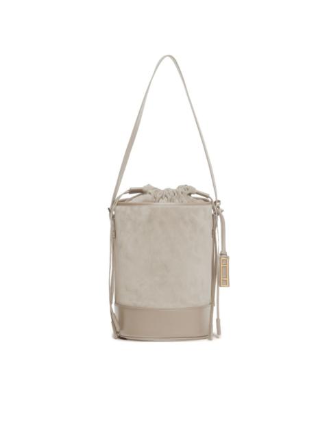 drawstring panelled bucket bag