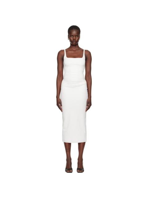 White Aveline Tuck Midi Dress