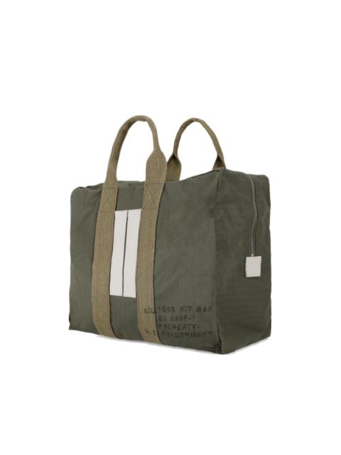 Aviatorbag herringbone zipped travel bag