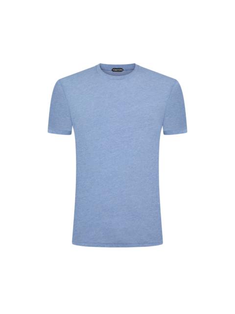 COTTON BLEND MELANGE CREW NECK T-SHIRT