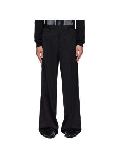 Black Wool Tailored Trousers