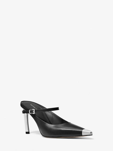 Kasia Leather High Mule Pump