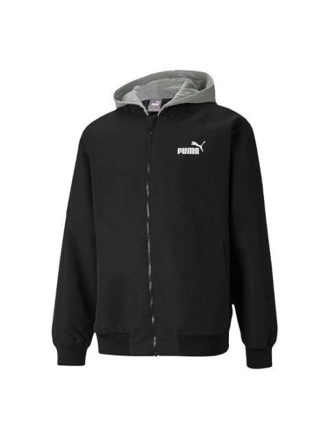 Puma Block Hoodied Jacket 'Black White Grey' 587153-01