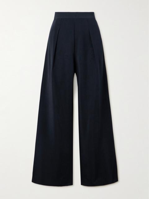 Gene Pleated Twill Wide-leg Trousers