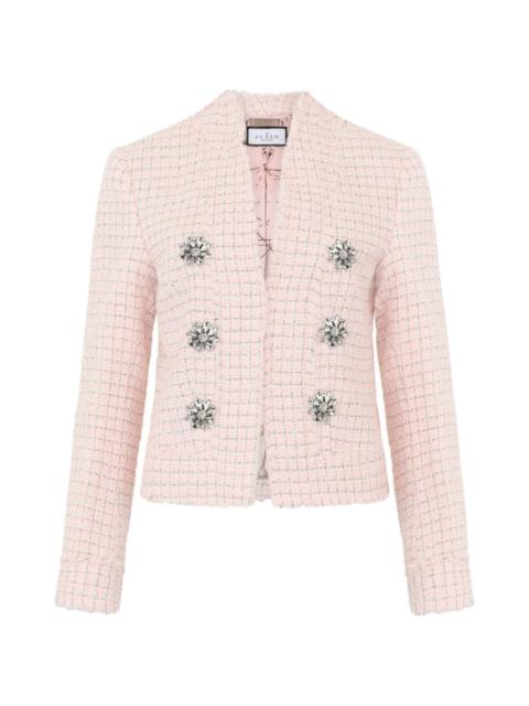 crystal-embellished tweed jacket