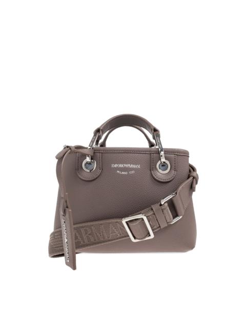 small logo-plaque top-handle tote bag