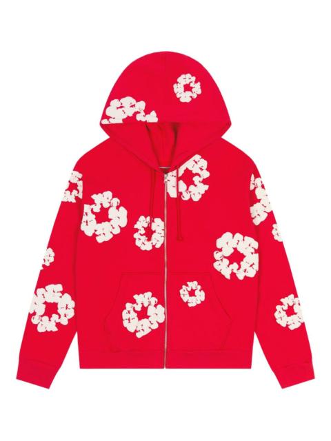 wreath-print zip-up hoodie