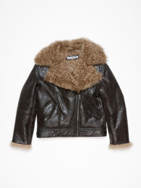 Leather shearling jacket - Dark grey